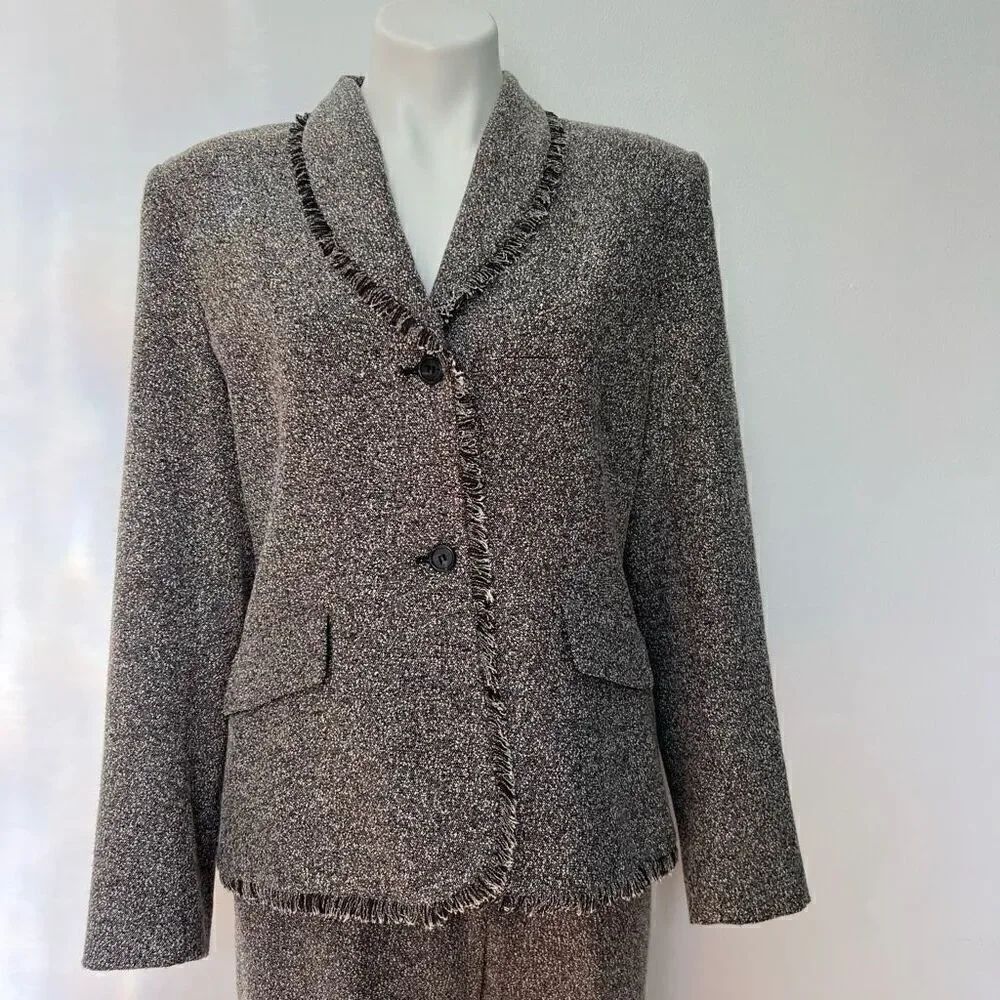 Jade Tweed Black and White Blazer Jacket and Pants